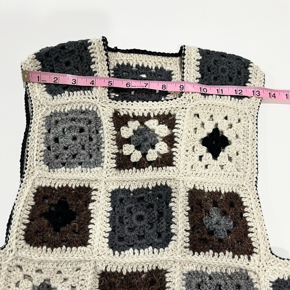 Granny Square Pullover Sleeveless Top Sweater Vest - Picture 7 of 10